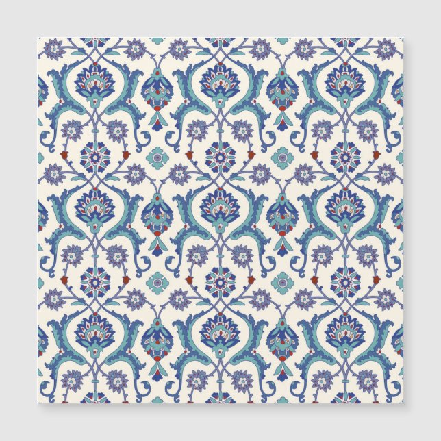Blumendekoration: Traditionelles arabisches Muster Magnetkarte (Vorderseite)