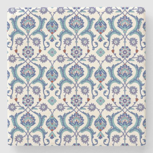 Blumendekoration: Traditionelles arabisches Muster Steinuntersetzer (Vorderseite)