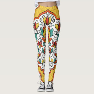 Blumendekoration: Türkische indische Motive. Leggings