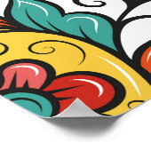 Blumendekoration: Türkische indische Motive. Poster (Ecke)