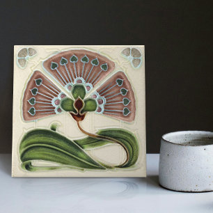 Blumendekoration Wand Art Nouveau Vintage Deco Fliese