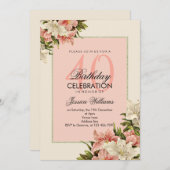 Blumendekorationen Weibliche Geburt Einladung (Vorne/Hinten)