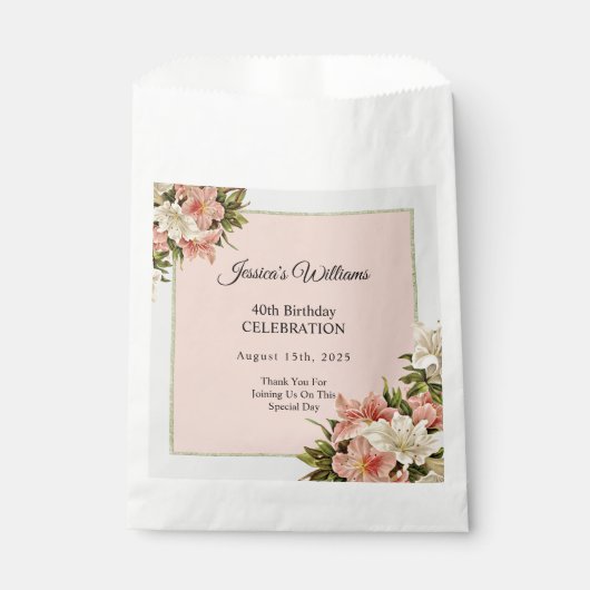 Blumendekorationen Weibliche Geburt Geschenktütchen (Vorderseite)