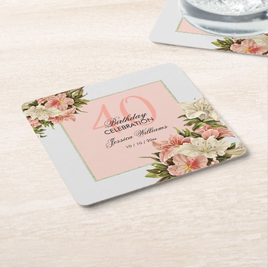 Blumendekorationen Weibliche Geburt Rechteckiger Pappuntersetzer (angewinkelt)