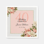 Blumendekorationen Weibliche Geburt Serviette (Vorderseite)