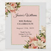 Blumendekorationen Weibliche Geburt Weinetikett (Einzelnes Label)