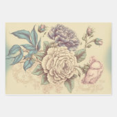 Blumendekoupage Paper Wrap Set - Vintager Stil Geschenkpapier Set (Vorderseite 3)