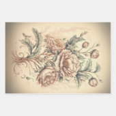 Blumendekoupage Paper Wrap Set - Vintager Stil Geschenkpapier Set (Vorderseite 2)