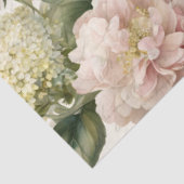 Blumendekoupage, Vintag Ivory Peony Hydrangea Seidenpapier (Ausschnitt)