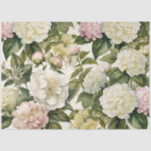 Blumendekoupage, Vintag Ivory Peony Hydrangea Seidenpapier (Vorderseite)