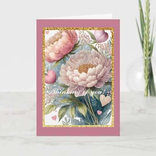 Blumendenken, 5" x 7" Faltkarte Karte (Vorderseite)