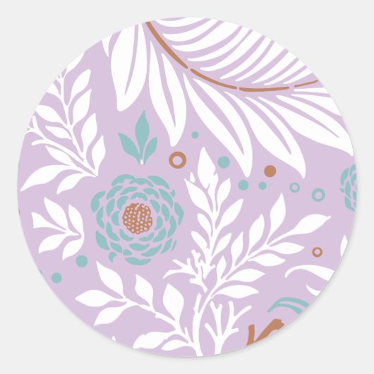 Blumendesign 26 runder aufkleber (Vorderseite)