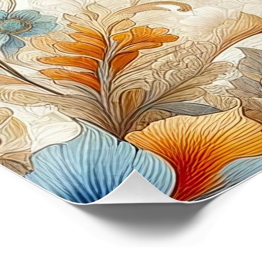 Blumendesign 2 - AI - Kunstwerk Poster (Ecke)