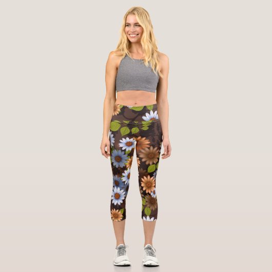 Blumendesign 2 capri leggings (Vorderseite)