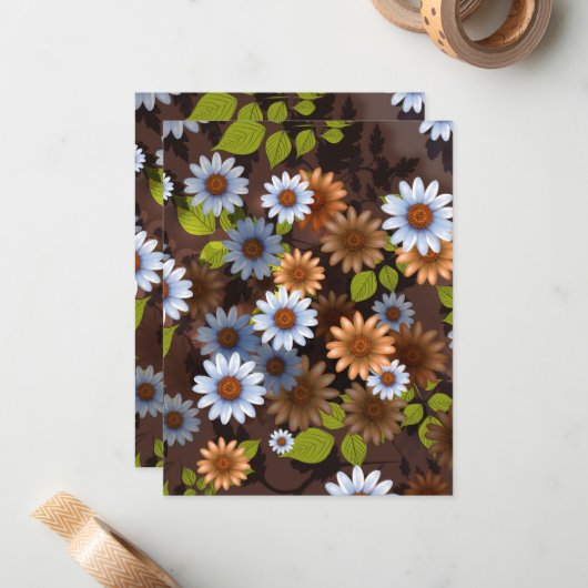 Blumendesign 2 mitteilungskarte (Vorderseite/Rückseite Beispiel)