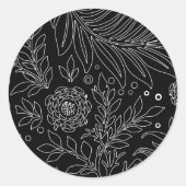 Blumendesign 31 runder aufkleber (Vorderseite)