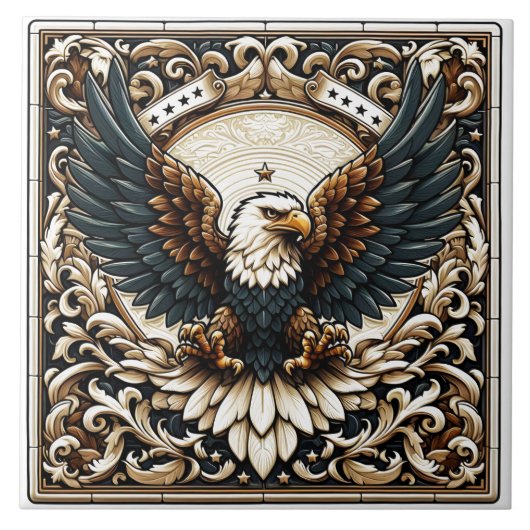 Blumendesign Adler Tile Fliese (Vorderseite)