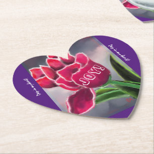 Blumendesign am Geburtstag, personalisieren Typogr Untersetzer