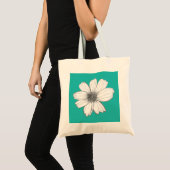 Blumendesign Aquamarin Tragetasche (Vorderseite (Produkt))