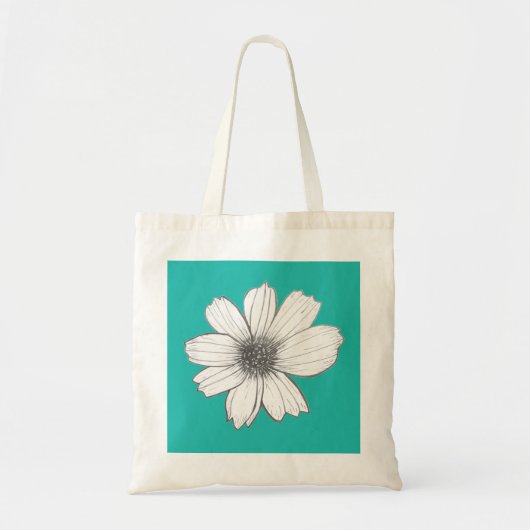 Blumendesign Aquamarin Tragetasche (Vorne)