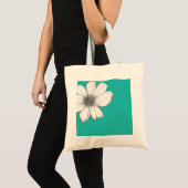 Blumendesign Aquamarin Tragetasche (Vorderseite (Produkt))