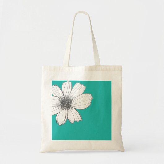 Blumendesign Aquamarin Tragetasche (Vorne)
