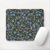 Blumendesign auf schwarz mousepad (Mit Mouse)