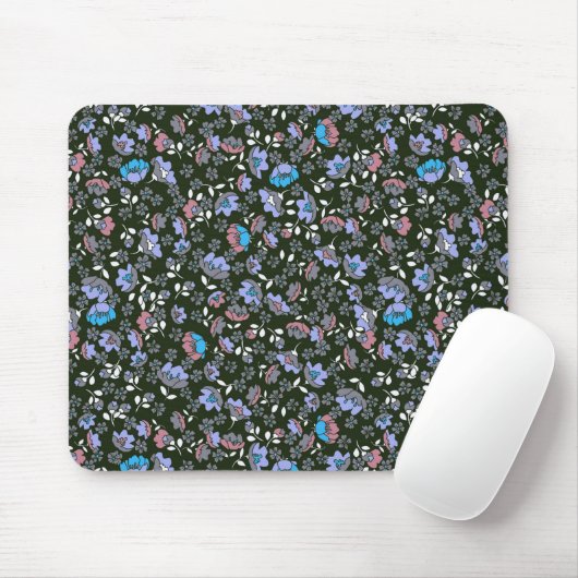 Blumendesign auf schwarz mousepad (Mit Mouse)