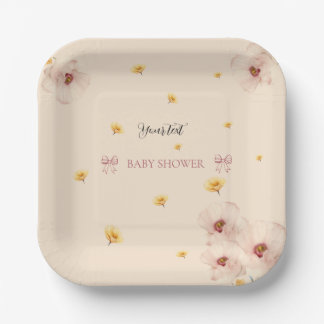 Blumendesign-Baby-Party Pappteller