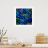 Blumendesign, Blue Hydrangea Print Poster (Küche)