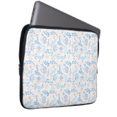 Blumendesign Boho-Blockdruck blau rosa Mädchenhaft Laptopschutzhülle (Vorne Rechts)