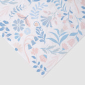 Blumendesign Boho-Blockdruck blau rosa Mädchenhaft Seidenpapier (Detail)