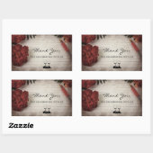 Blumendesign dankt Ihnen für Ihre Feier mit uns Rechteckiger Aufkleber (Blatt)