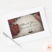 Blumendesign dankt Ihnen für Ihre Feier mit uns Rechteckiger Aufkleber (Umschlag)