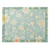 Blumendesign der 1950er Jahre in einem grünen Retr Notizblock (Vorderseite)