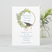 Blumendesign der Graduierungspartei mit Anpassung Einladung (Stehend Vorderseite)