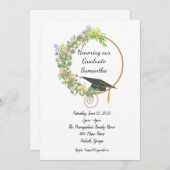 Blumendesign der Graduierungspartei mit Anpassung Einladung (Vorne/Hinten)