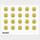 Blumendesign-Druckkunst  Runder Aufkleber (Blatt)