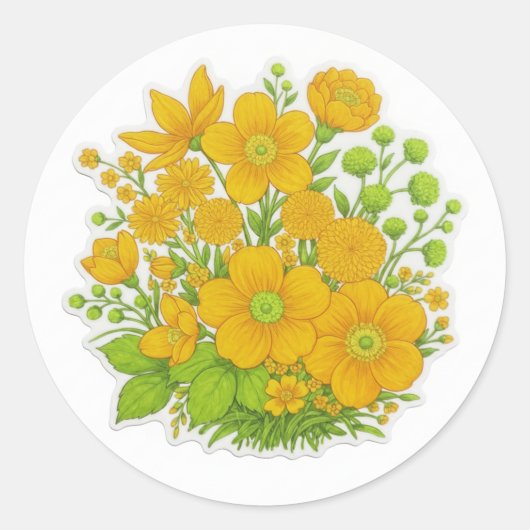 Blumendesign-Druckkunst  Runder Aufkleber (Vorderseite)