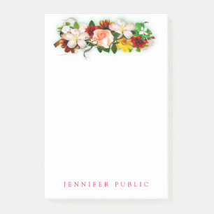 Blumendesign Farbenfrohe Blume Bouquet Post-it Klebezettel