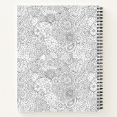 Blumendesign Farbseite Spiralpapier Notizblock (Rückseite)