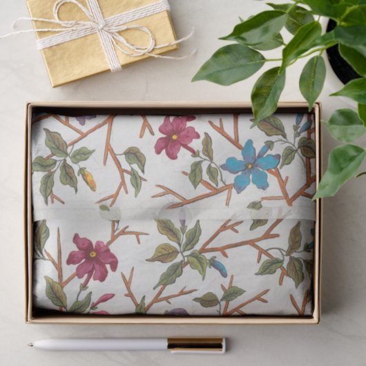 Blumendesign für bedruckte Textilien Pl XIX Seidenpapier (Geschenk)