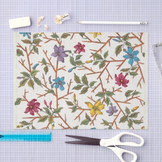 Blumendesign für bedruckte Textilien Pl XIX Seidenpapier (Handwerk)