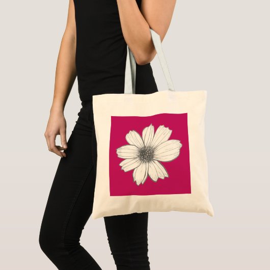 Blumendesign Fuscia Pink Tragetasche (Vorderseite (Produkt))