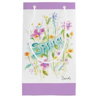 Blumendesign-Geschenktüte aus Papier lila Lavendel Kleine Geschenktüte