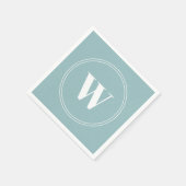 Blumendesign, hellblau, Monogramm Serviette (Ecke)