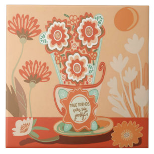 Blumendesign im einzigartigen Stil Fliese