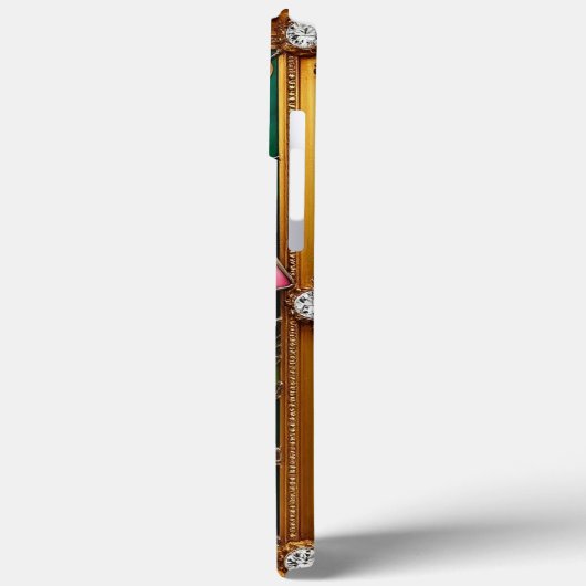 Blumendesign im goldenen Rahmen Case-Mate iPhone Hülle (Rückseite / Links)