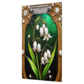 Blumendesign im goldenen Rahmen Klemmbrett (Links)