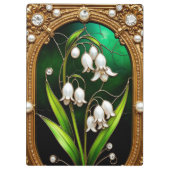 Blumendesign im goldenen Rahmen Klemmbrett (Rückseite)